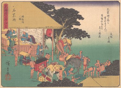 Ishiyakushi, från serien The Fifty-three Stations of the Tokaido Road, e..., tidigt 1900-tal. av Ando Hiroshige