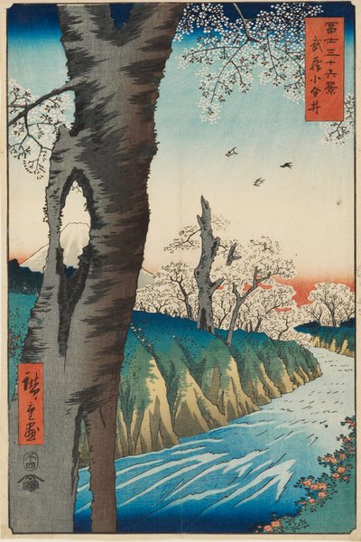 Koganei i Musashi-provinsen, designad 1858, publicerad 1858-1859 av Ando Hiroshige
