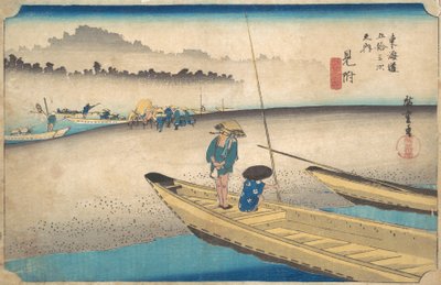 Hittade, Tenryu River färja, S ljud. 29. av Ando Hiroshige