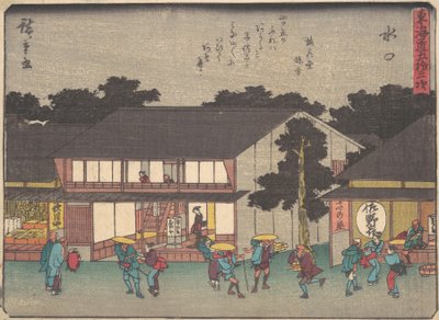Mizuguchi, va? 1838. , mygga. 1838. av Ando Hiroshige