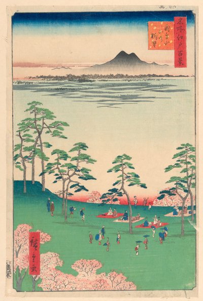 Utsikt norrut från Asuka Hill (Asuka-yama Kita no Chobo) Från serien Hundra berömda vyer av Edo av Ando Hiroshige