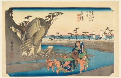 Okitsu River, medlem av femtiotre S tachi sound of the urbanity lower d (urban grad main mountain next) av Ando Hiroshige