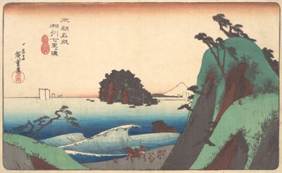 Oraffinerad sake, Shichiri är stranden, eller hur? 1830. , mygga. 1830. av Ando Hiroshige
