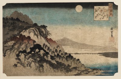 Träblocktryck - Höstmåne vid Ishinama, 1797-1858 av Ando Hiroshige