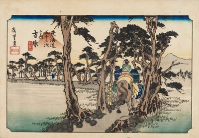 Oh DBock p Hayashi - Yoshiwara lämnade Fuji, 19:e linjen Tsury. av Ando Hiroshige