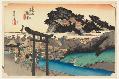 Yugoyoji Tempe (Fugisawa), Intefifty Threre S-stationer på Teto Kaido Road (Tokaido Gojusan Next House) av Ando Hiroshige