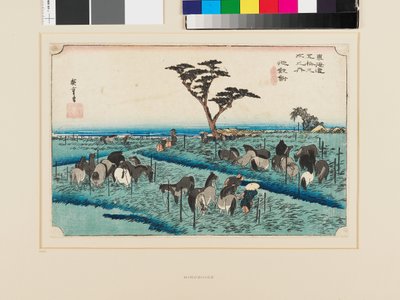Chiryū: Hästmässa i början av sommaren av Ando or Utagawa Hiroshige