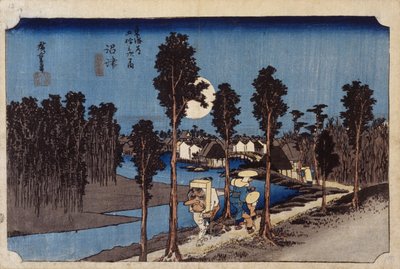 Skymningsscen i Numazu, #13 (träblockstryck) av Ando or Utagawa Hiroshige