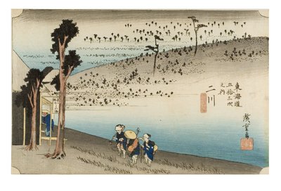 Futagawa: Monkey Plateau från serien The Fifty-three Stations of the Tokaido, ca 1831-1834 (träsnitt på papper) av Ando or Utagawa Hiroshige