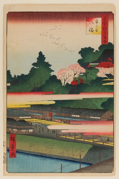 Ichigaya Hachiman helgedom av Ando or Utagawa Hiroshige
