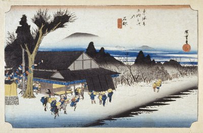 Ishibe (träblock i färg) av Ando or Utagawa Hiroshige