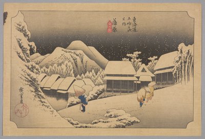 Kanbara: Night S w (Kanbara, Yuki av) (Detta r är en databas t) av Ando or Utagawa Hiroshige