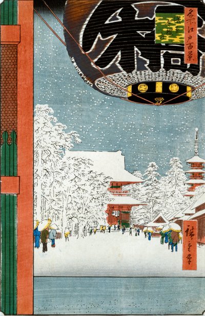 Kinryuzan Temple i Asakusa, från serien "One Hundred Views of Famous Places in Edo" av Ando or Utagawa Hiroshige
