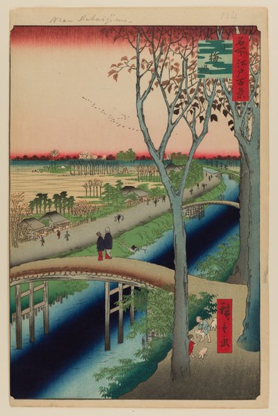 Koume Embankment av Ando or Utagawa Hiroshige
