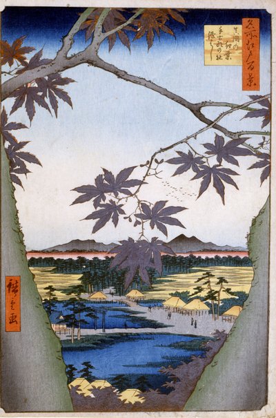 Kartor och Mama med Spak Hand MP Plan d Nästa B Orsak d. 1857. Endast P Hayashi ts av tsw (Utagawa) Hiroshige (1797-1858). av Ando or Utagawa Hiroshige