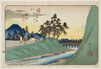 Nr 12, Shinmachi (trätryck i färg) av Ando or Utagawa Hiroshige
