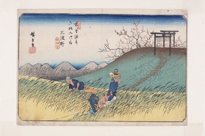 Nr 42, Midono (trätryck i färg) av Ando or Utagawa Hiroshige