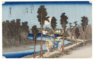 Numazu: Skymning från serien De femtiotre stationerna på Tokaido, ca 1831-1834 (träsnitt på papper) av Ando or Utagawa Hiroshige