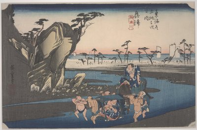 Okitsu floden av Ando or Utagawa Hiroshige