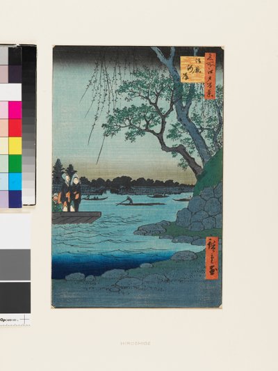 Onmaya flodbank av Ando or Utagawa Hiroshige