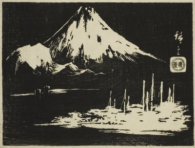 Seikenji Fuji, från serien Mirror of Stone Rubbings of Views of the Province (träblocktryck; ishizuri-e, harimaze) av Ando or Utagawa Hiroshige