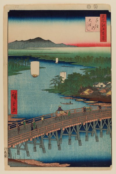 Senjus stora bro av Ando or Utagawa Hiroshige