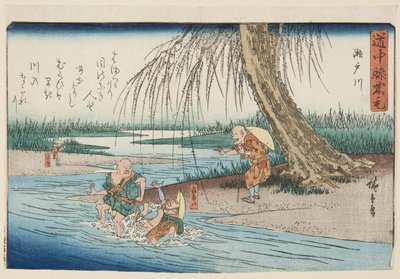 Seto River (Setogawa) (trätryck i färg) av Ando or Utagawa Hiroshige