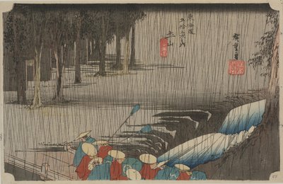 Vår regn av Ando or Utagawa Hiroshige