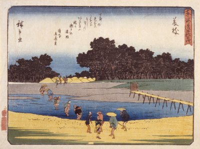 Station 23, Fujieda (trätryck i färg) av Ando or Utagawa Hiroshige