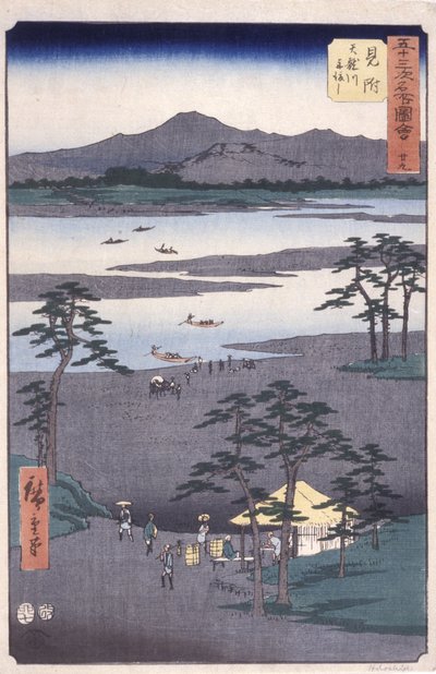 Station 29, Mitsuke (trätryck i färg) av Ando or Utagawa Hiroshige