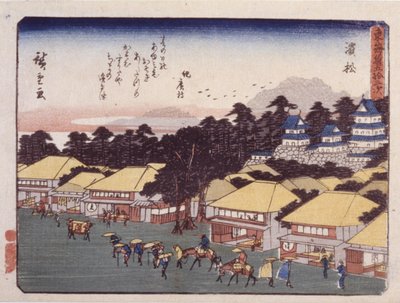 Station 30, Hamamatsu (trätryck i färg) av Ando or Utagawa Hiroshige