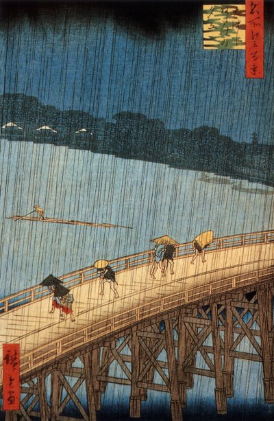 Supden Shoer (Yuda City) Oto Chopsticks Blidge, Japan, Sono G Loving av Anto Hiroshige av Ando or Utagawa Hiroshige