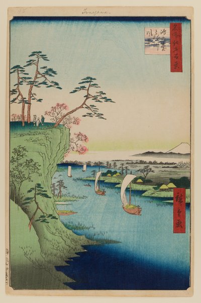 Utsikt över Konodai och floden Tone av Ando or Utagawa Hiroshige