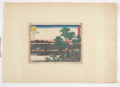 Utsikt över Saruwakacho från Matsuchiyama (träsnitt i färg) av Ando or Utagawa Hiroshige
