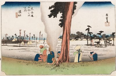 Winter View, Hamamatsu, från serien "The Fifty-Three Stations of The Tokaido", ca 1834 av Ando or Utagawa Hiroshige