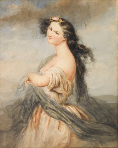Porträtt av Juliette Drouet 1806-1883. av André Charles Voillemot