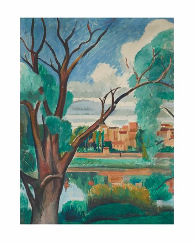 Seines stränder vid Carrières-sur-Seine av Andre Derain