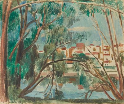 Seines stränder vid Carrières-sur-Seine av Andre Derain