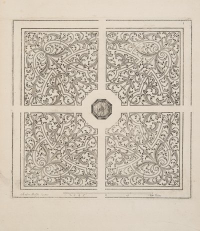 Design för Parterre, från Theatre des Plans et Jardinages, pub.1652 (gravyr) av André Mollet
