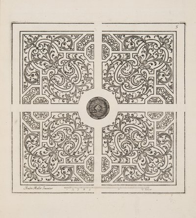 Design för Parterre, från Theatre des Plans et Jardinages, pub.1652 (gravyr) av André Mollet