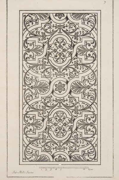 Design för Parterre, från Theatre des Plans et Jardinages, pub.1652 (gravyr) av André Mollet