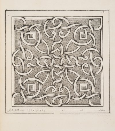 Design för Parterre, från Theatre des Plans et Jardinages, pub.1652 av André Mollet