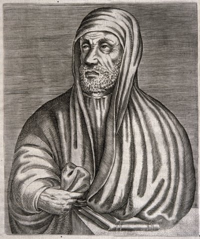 Porträtt av Abu Ali al-Husain ibn Abdallah ibn Sina kallad Avicenna (gravyr) av Andre (after) Thevet