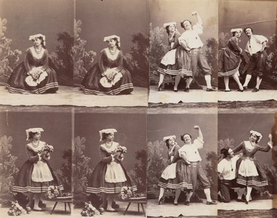 Eugenie Schlosser och Coralli, 1863. av Andre Adolphe Eugene Disderi