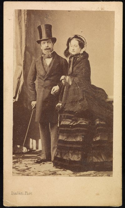 Napoleon III och Eugenie av Andre Adolphe Eugene Disderi