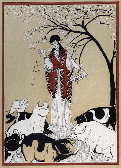 Odyssey of Homer: “” Circe the witch and the companions of Ulysses change into pigs”” (Odyssey of Homer: “” The Witch Circe and Odysseus