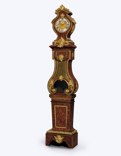 En Regency ormolu-monterad kvartslående klocka, c.1720 (ormolu, mässingsinlägg, tonat horn och kingwood) av Andre Charles (attr. to) Boulle
