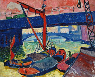 Pråmar på Themsen av Andre Derain