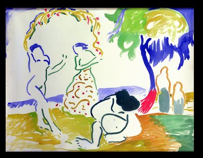 Badande, ca 1905 (akvarell på papper) av Andre Derain