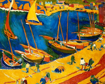 Collioure: Fiskehamnen; Collioure: Le Port de Peche av Andre Derain